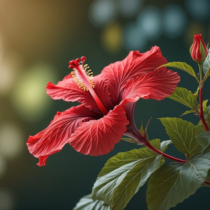 Den röda hibiskusen är starkt förknippad med min barndom. Under flera år växte jag upp i den asiatiska kulturen och hibiskusen växte i trädgården där jag bodde. 